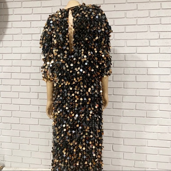 Asos Edition Women’s Drape Sleeve Sequin Droplet Dress - Picture 4 of 5